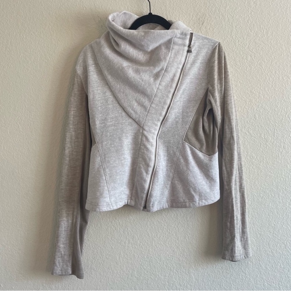 Knit Asymmetric Moto Jacket L